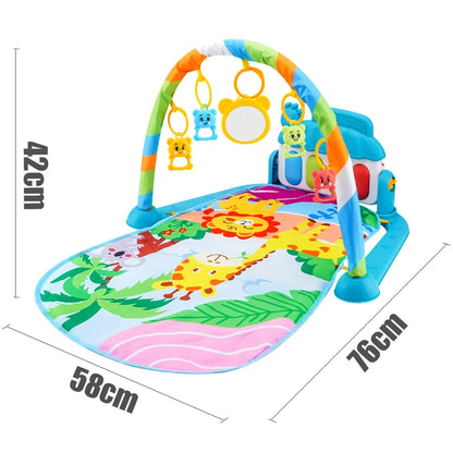 Baby Music Play Gym: Fitness Stand with Piano, Crawling Blanket, and Pedal Game Pad