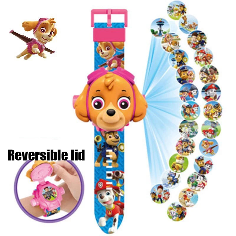 Cartoon Paw Patrol 3D Projection Watch: Chase, Rubble, Marshall, Skye Anime Digital Watches - Fun Children's Toy Wristband Watch - The Little Big Store