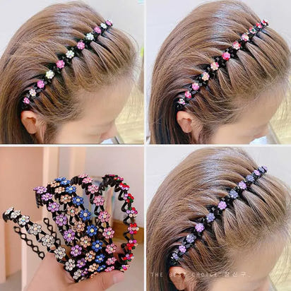 Radiant Waves: Non-slip Rhinestone Headbands for Women and Girls! - The Little Big Store