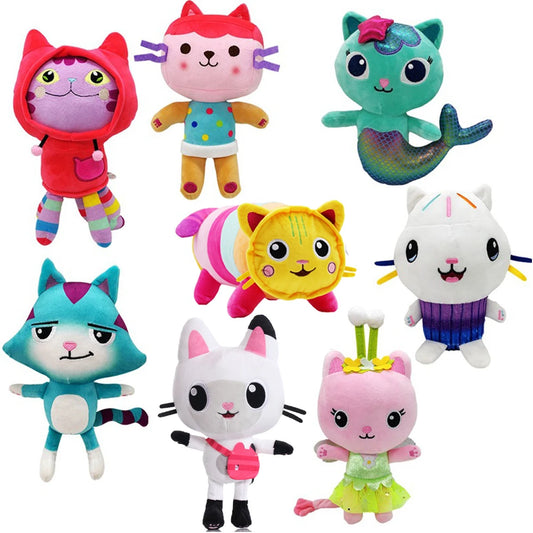 Smiling Cat Mercat Plush: Anime Gabby's Dollhouse Stuffed Toy - Perfect Birthday Gift for Fans!"