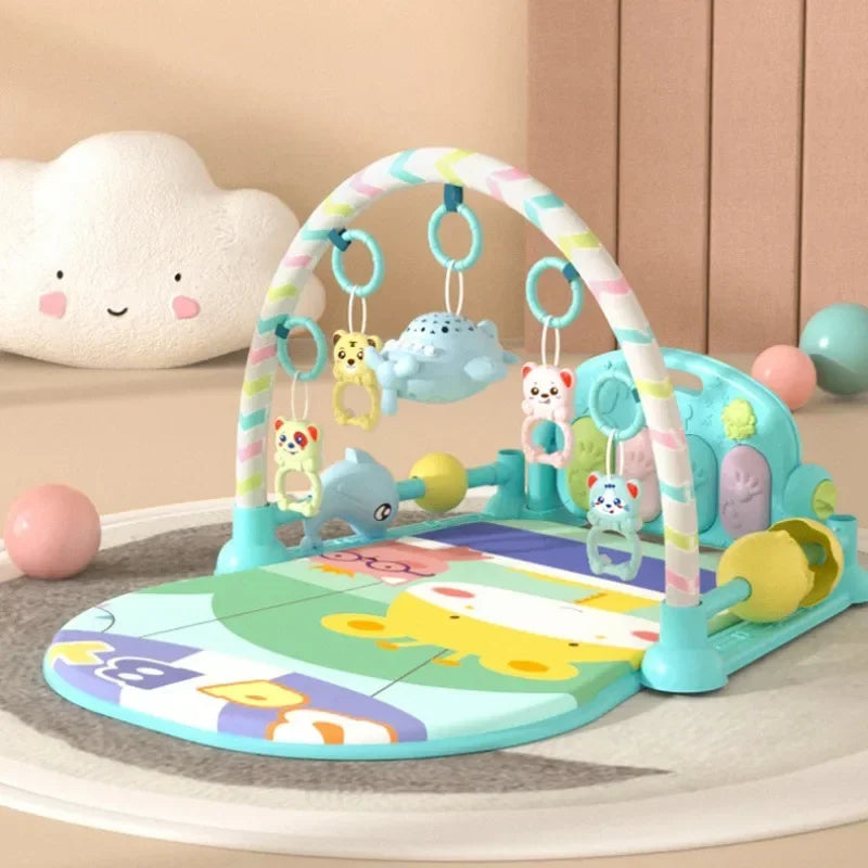 Baby Music Rack Play Mat: Puzzle Carpet with Piano Keyboard, Infant Gym Activity Rug