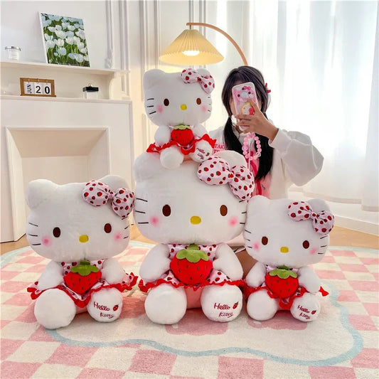 Hello Kitty's Sweet Strawberry Surprise: Giant Plushie Doll - A Berrylicious Cuddly Companion for Girls!