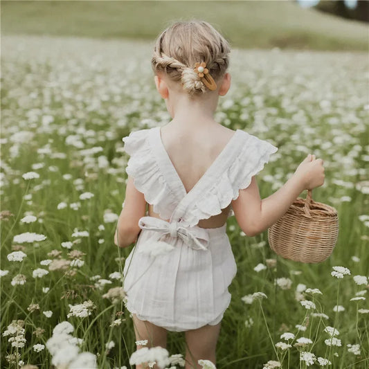 Sweet Summer Style for Your Little Princess: Brand New Baby Girl Romper and Bloomers Set, Perfect for Sunny Days