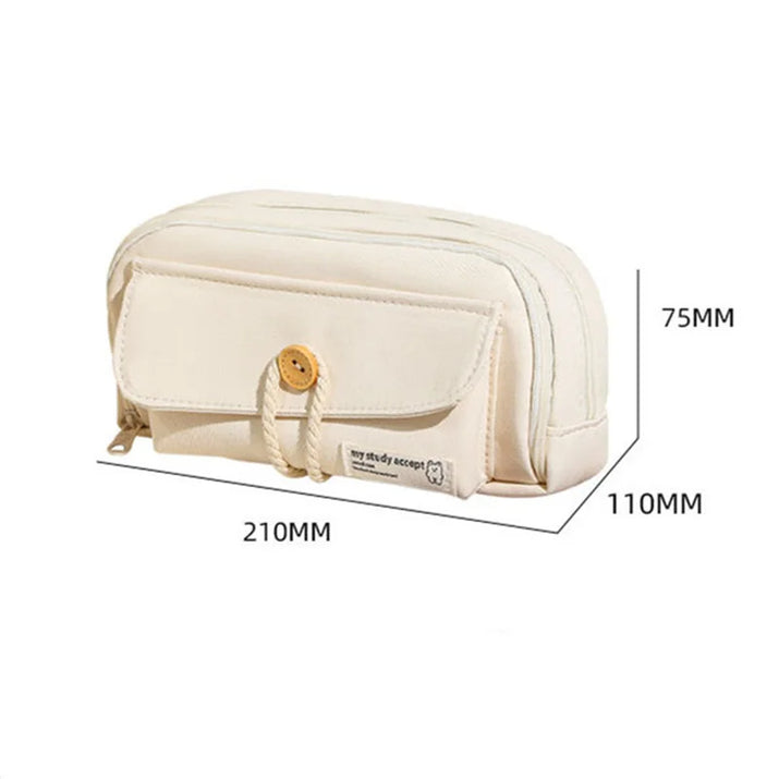 ✏️🎒 Student Cute Pencil Bag: Button Cotton Cord Cloth Stationery Bag - Large Capacity Storage Bag for School Supplies! 🌟📚 - The Little Big Store