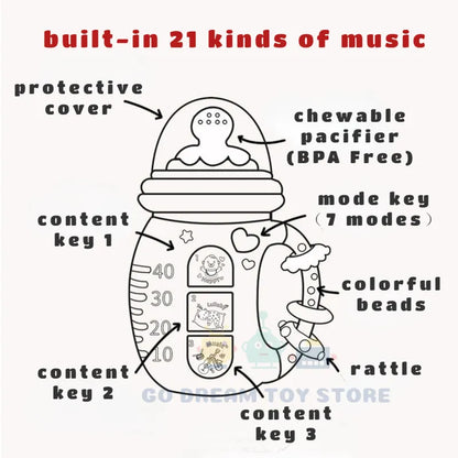 Melody Muncher: Baby Musical Feeding Bottle Pacifier - Soothing Sounds for Little Ones! - The Little Big Store