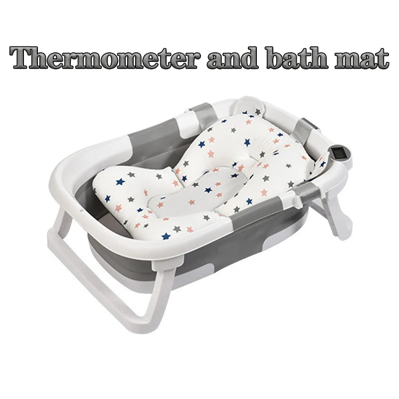 Smart Splash Tub: Foldable Baby Bathtub with Real-time Temperature Monitoring! 🛁👶🌡️