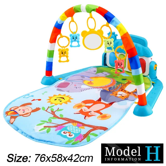 Baby Music Play Gym: Fitness Stand with Piano, Crawling Blanket, and Pedal Game Pad