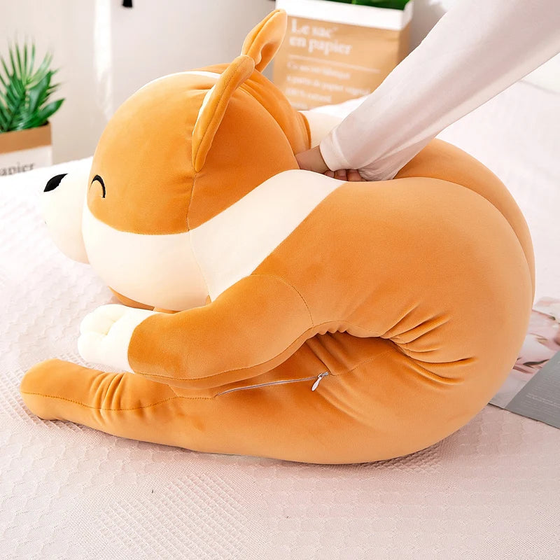 Giant Cute Corgi Dog Plush Pillow: Stuffed Soft Down Cotton Animal Toy, Kawaii Shiba Inu Doll - Ideal Birthday Gift for Children"
