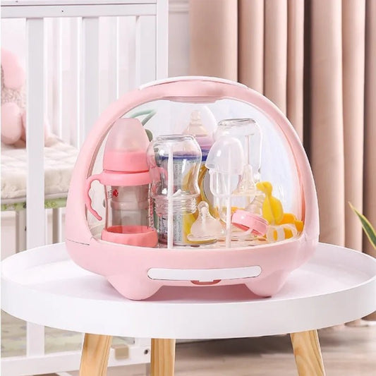 Baby Bottle Storage Stand for Bottles Drying Rack Dustproof Tableware Container Portable Drainer for Family Baby Bottles Rack - The Little Big Store