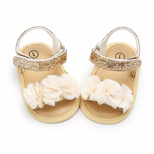 Blossoming Beauty: Baby Girls Flower Lace Sandals for Every Occasion - The Little Big Store