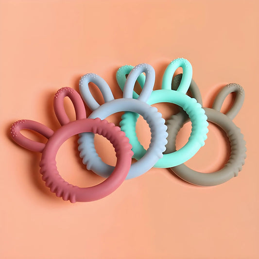 Bunny Silicone Teether: Happy Soothing for Teething Babies! - The Little Big Store