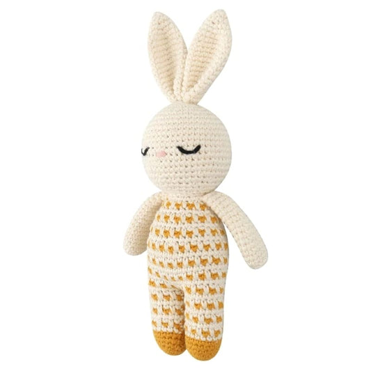 Handmade Rabbit Monkey Crochet Wool Doll Animal Stuffed Plush Toy Baby Soothing Baby Sleeping Plush Toy Gifts for Kids Birthday