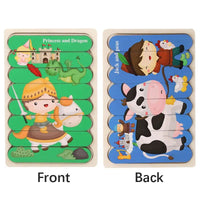 🧩 Wonder Woodies™: Cartoon Animal Double-sided Strip Wooden Puzzles 🐾 - The Little Big Store