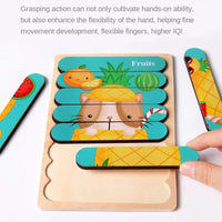 🧩 Wonder Woodies™: Cartoon Animal Double-sided Strip Wooden Puzzles 🐾 - The Little Big Store