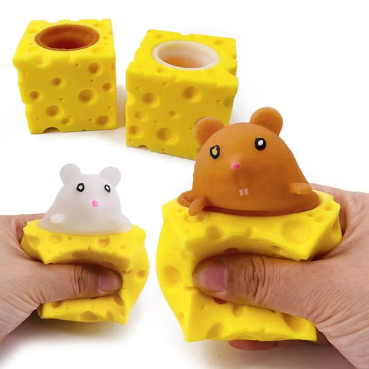 Cheese Pinch Palooza: Stress-Relieving Fun with our Pet Cheese Mouse – Squirrel Cup Prank Toy Fidget Bliss!" 🧀🐭🎉 - The Little Big Store
