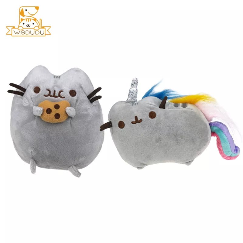 Chubby Cat Cutie: Plush Kitten Pillow and Cuddly Rainbow Toy