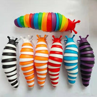Colorful Calm: Rainbow 3D Slug Fidget Toy 🐌 - The Little Big Store