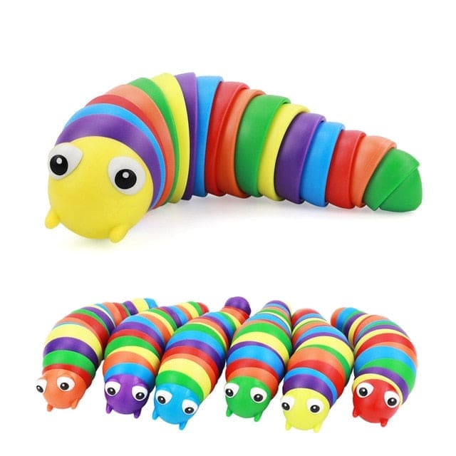 Colorful Calm: Rainbow 3D Slug Fidget Toy 🐌 - The Little Big Store