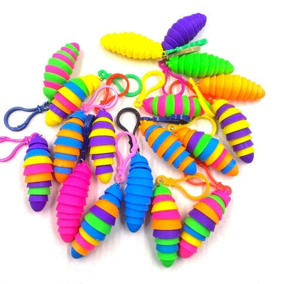Colorful Calm: Rainbow 3D Slug Fidget Toy 🐌 - The Little Big Store