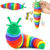 Colorful Calm: Rainbow 3D Slug Fidget Toy 🐌 - The Little Big Store