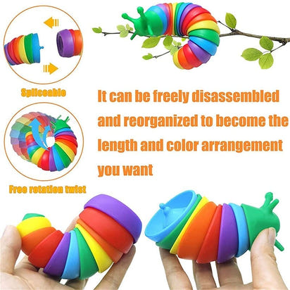 Colorful Calm: Rainbow 3D Slug Fidget Toy 🐌 - The Little Big Store