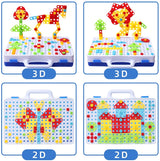 Colorful 2D and 3D STEM drill building examples