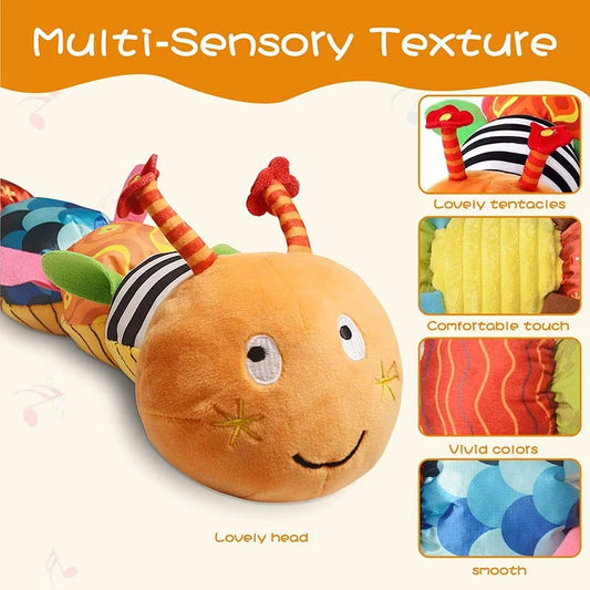 Cuddle, Play, and Learn with Our Musical Caterpillar Worm Plush Toy! - The Little Big Store