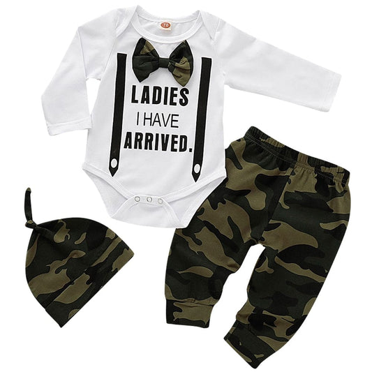 Cute 3PCS Set Newborn Baby Boy Clothes - The Little Big Store