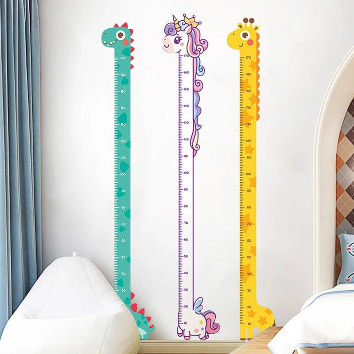 Magical Growth Chart Stickers – Unicorn, Dinosaur & Giraffe Wall Ruler for Kids Room & Kindergarten Decor - The Little Big Store