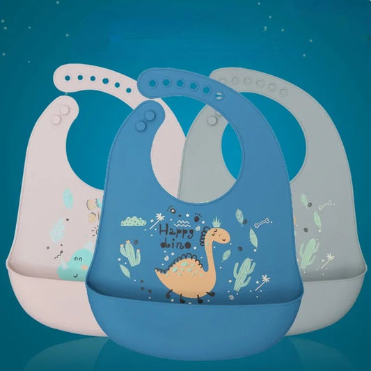 Cute Cartoon Silicone Baby Bibs: Mess-Free Mealtime! - The Little Big Store