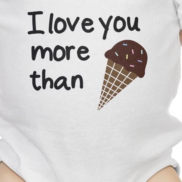Dear Dad Icecream White Funny Design Baby Bodysuit - The Little Big Store