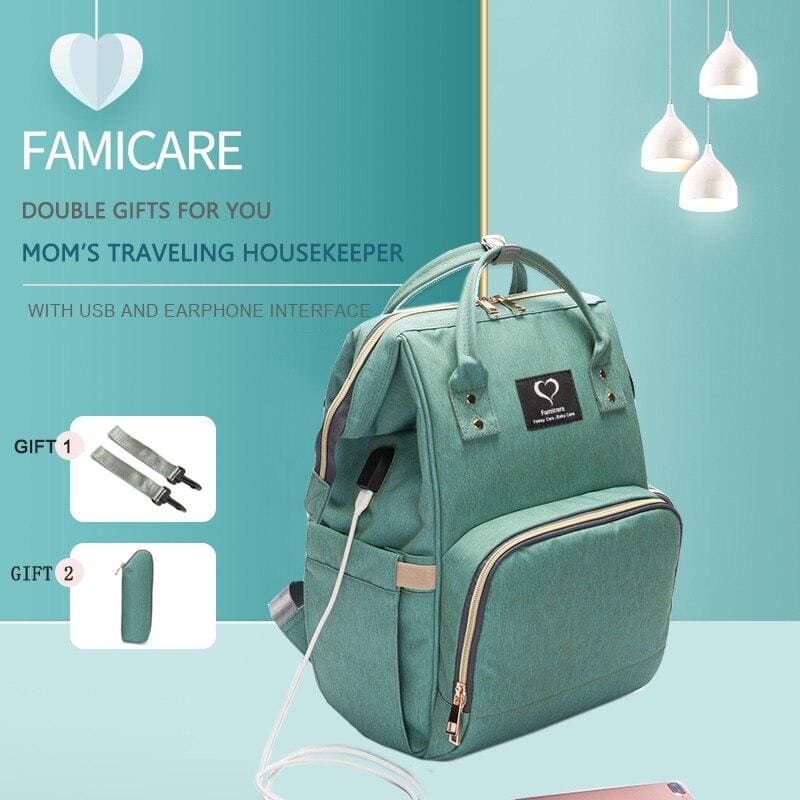 Diaper Bag USB Large Capacity Nappy Bag Waterproof Maternity Travel - The Little Big Store
