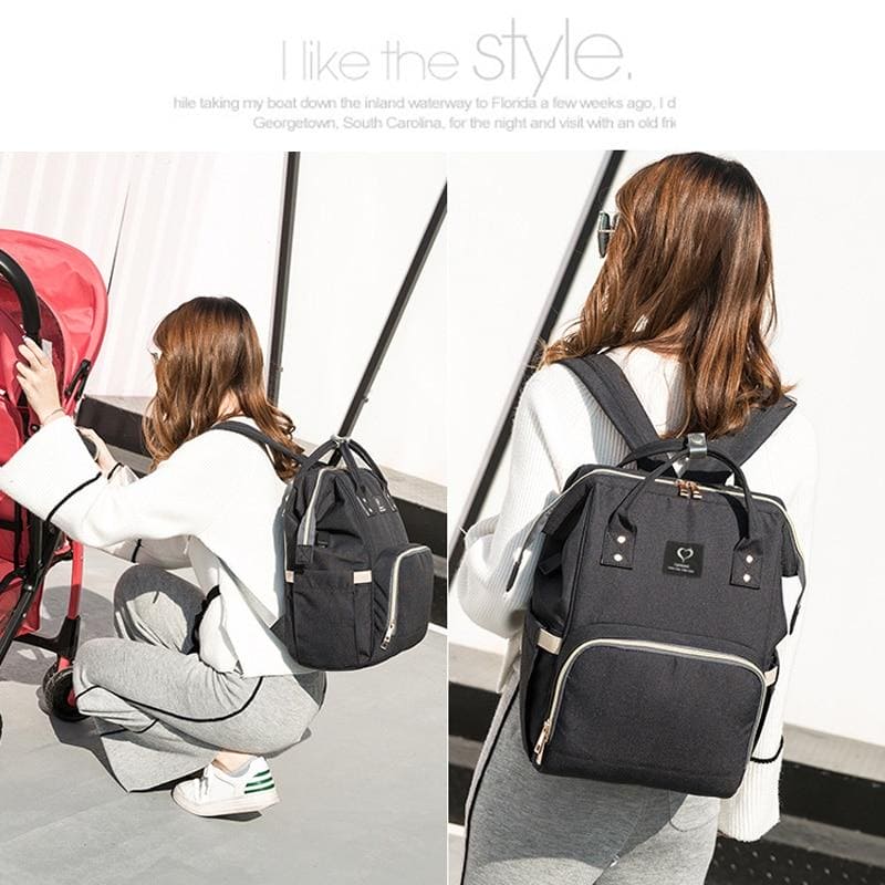 Diaper Bag USB Large Capacity Nappy Bag Waterproof Maternity Travel - The Little Big Store