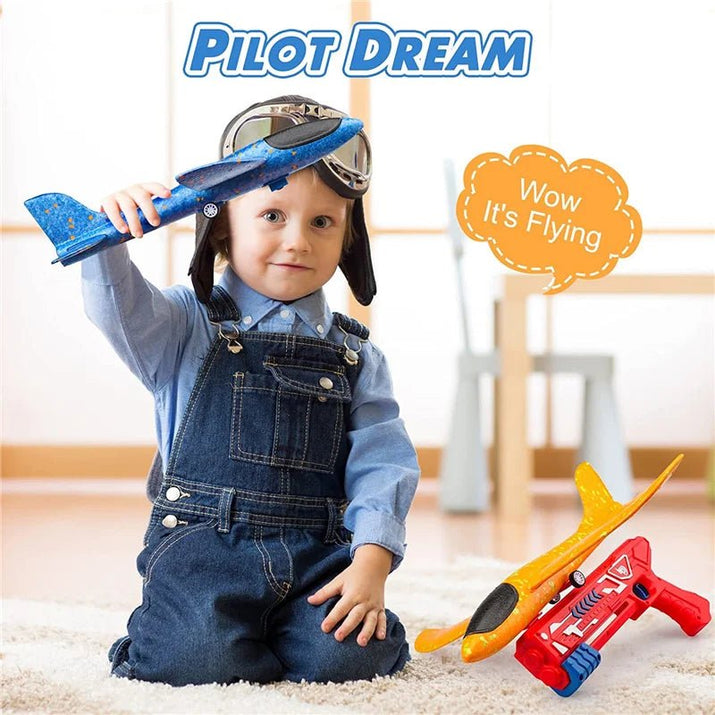 SkyGlider: One-Click Foam Airplane Toy with Large Throwing Plane - Perfect Gift for Adventurous Kids! - The Little Big Store