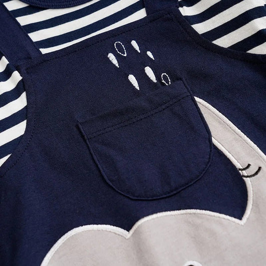 Elephant Parade: Unisex Newborn Onesie Romper - Adorable Striped Cotton Jumpsuit for Babies! - The Little Big Store