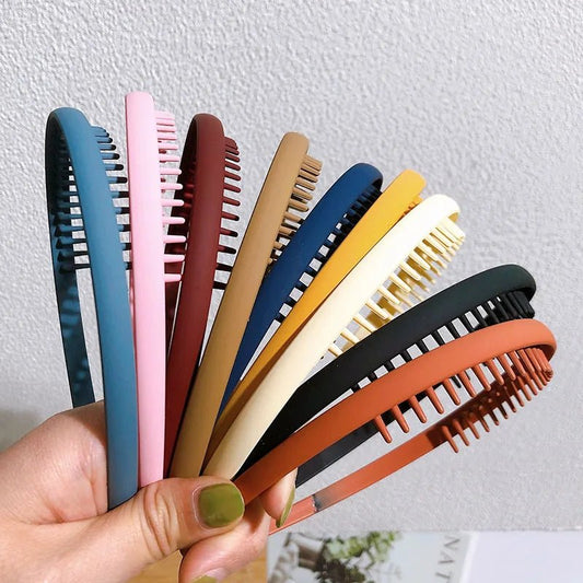 Elevate Your Hairstyle with Fashion Solid Color Plastic Hairbands! - The Little Big Store