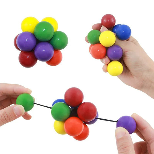 Fidget Bliss: Creative Elastic Colorful Ball for Ultimate Stress Relief – Squeeze Away with Variety Beaded Fun! 🌈🤗 #FidgetJoy - The Little Big Store