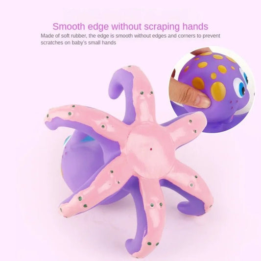 Floating Purple Octopus Bath Toys for Toddlers with 3 Hoopla Rings Interactive Bath Toy for Bathroom, Pool, Bathtub - The Little Big Store