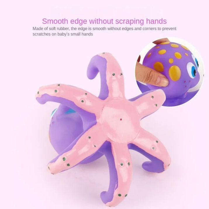 OctoHoops™: Floating Purple Octopus Bath Toy with 3 Hoopla Rings - The Little Big Store