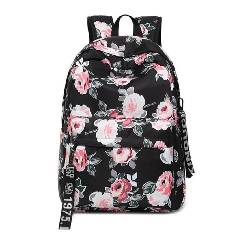 Midnight Blossoms: Chic Black Schoolbag for Girls! - The Little Big Store