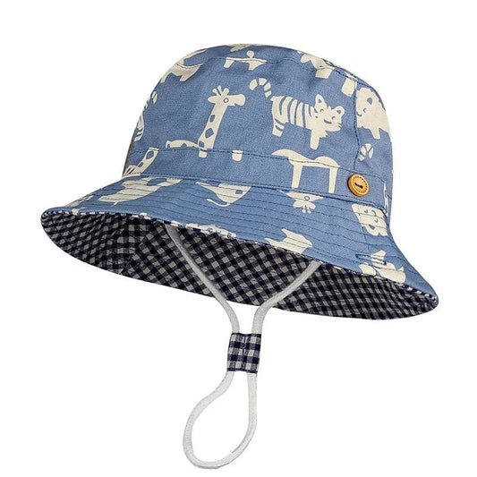 Floral Fun: Kids' Cotton Cartoon Bucket Cap - Summer Sun Protection with Style! - The Little Big Store