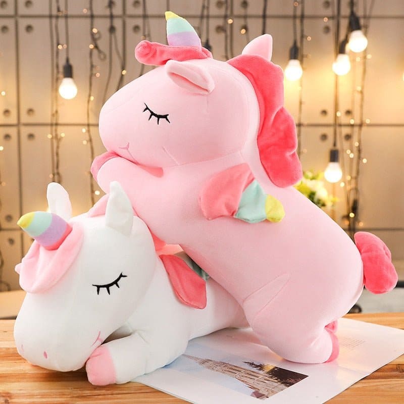 Fluffy and Safe: Soft Down Cotton Stuffed Kneeling Doll Toy for Kids - Perfect Gift in Pink/White