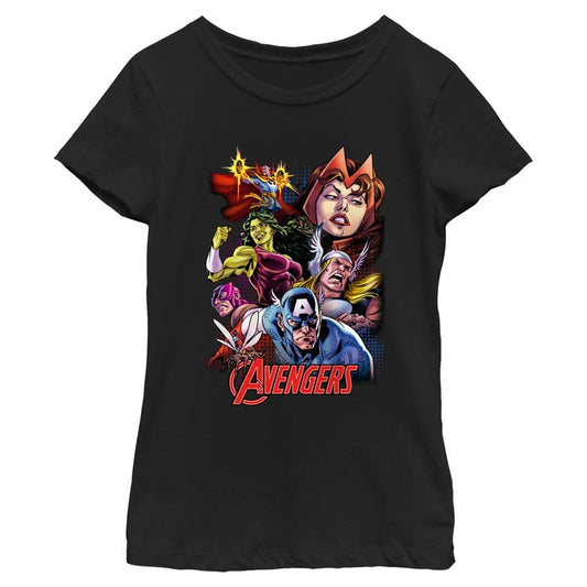 Girl's Marvel Avengers Classic Group Collage T-Shirt - The Little Big Store
