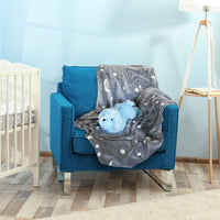Glow in the Dark Blanket & Pillow Set-Gray & Blue - The Little Big Store