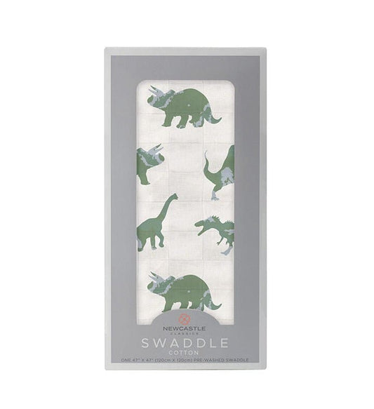 Granite Green Dinosaurs Cotton Swaddle - The Little Big Store
