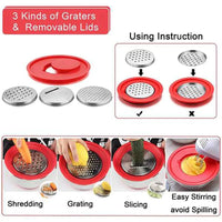 HOT-Mixing Bowls,Stainless Steel Non Slip Mixing Bowls,with Airtight Lids and Grater,Measurement Marks,for Salad Mixer,Etc - The Little Big Store