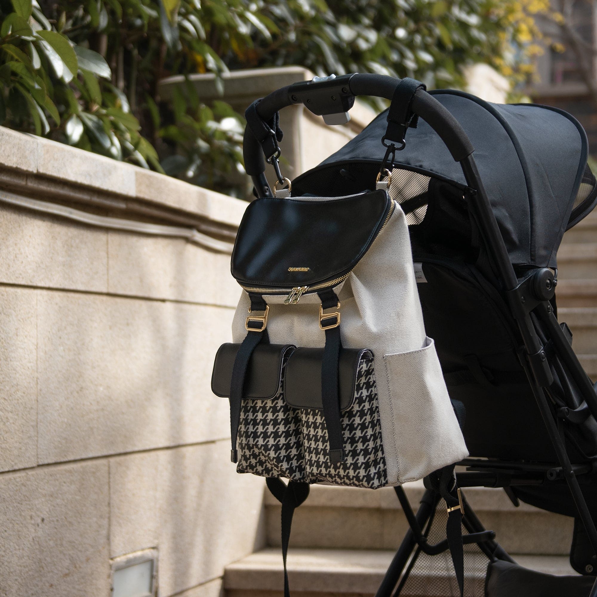 Houndstooth Diaper Backpack - The Little Big Store