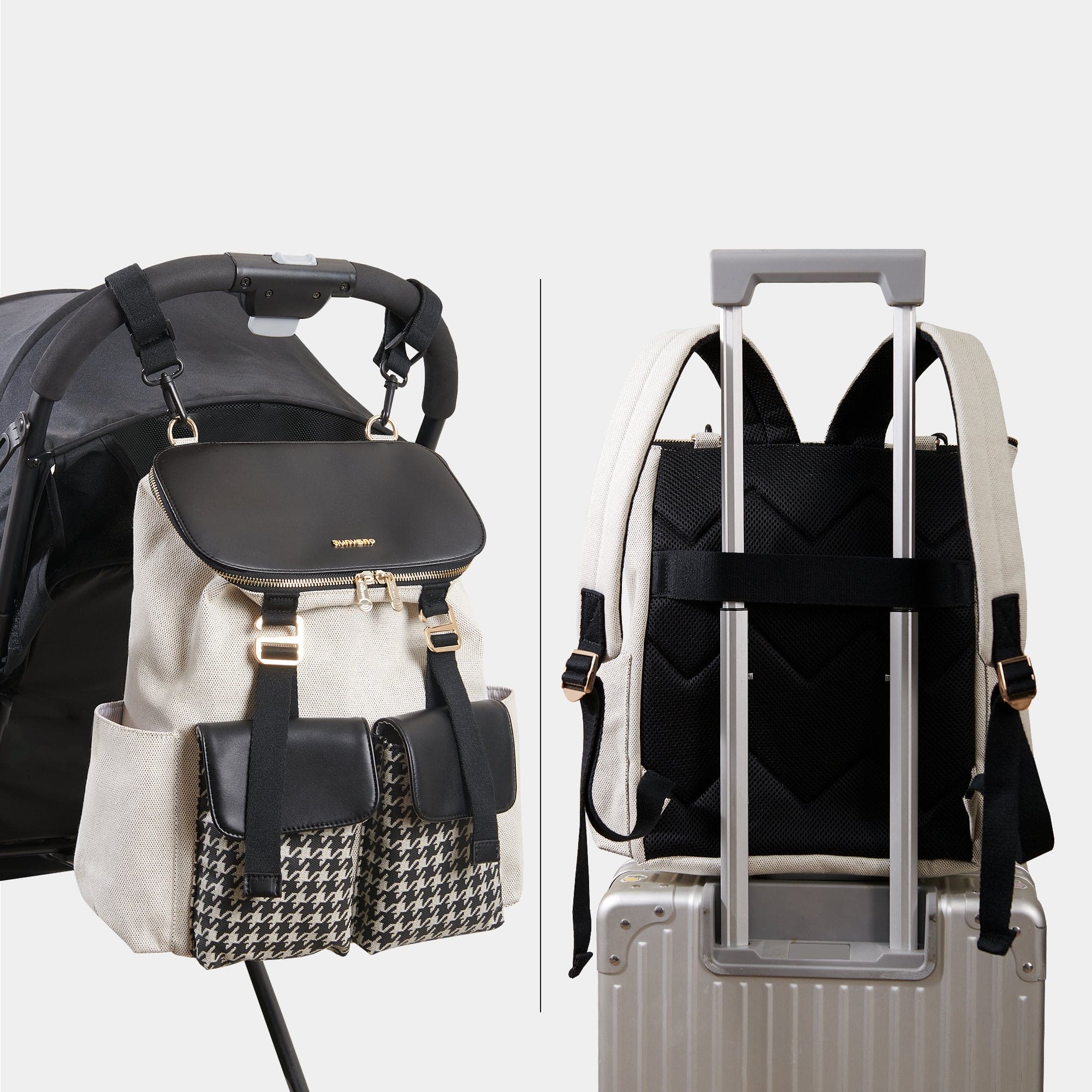 Houndstooth Diaper Backpack - The Little Big Store