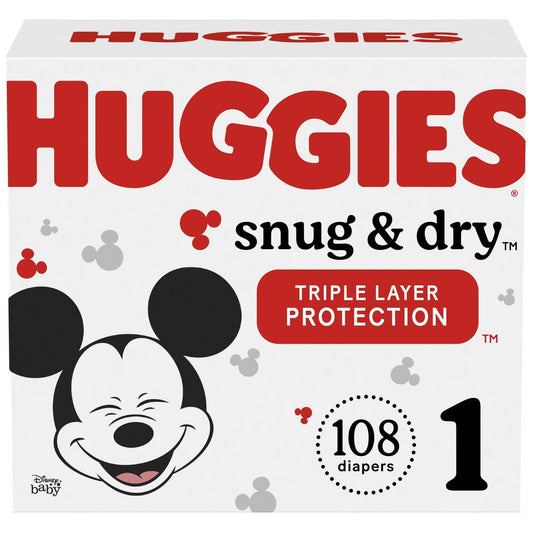 Huggies Snug & Dry Baby Diapers Size 1; Count 108 - The Little Big Store