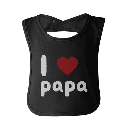 I Love Papa Cute baby Bibs Funny Infant Snap On - The Little Big Store